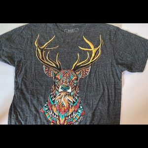 Riot Society Colorful Mosaic Elk T-Shirt